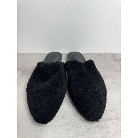Marc Fisher Miles Size 5.5 Black Pointed Toe Shearling Sheepskin Slip On NEW - Picture 4 of 8
